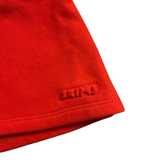 Skims Cotton Fleece Micro Skirt Sz 2X Ruby Red Drawstring Mini Skirt - Picture 5 of 10